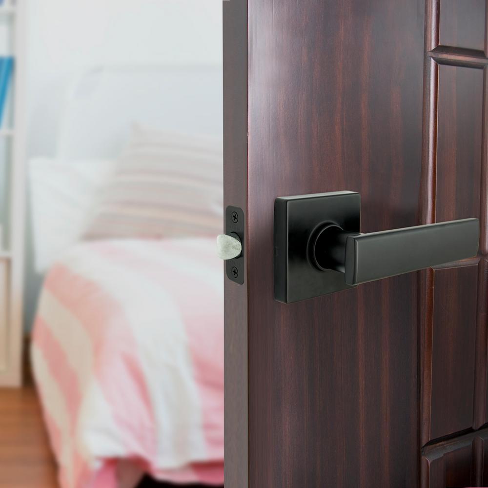 WestMatte Black Hall/Closet Door Lever with Square Rose