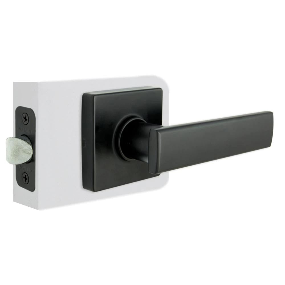 WestMatte Black Hall/Closet Door Lever with Square Rose