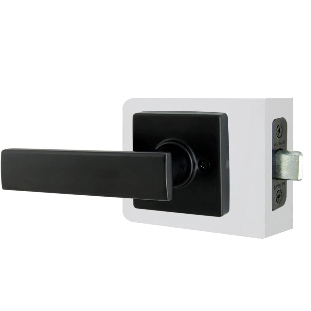 WestMatte Black Hall/Closet Door Lever with Square Rose