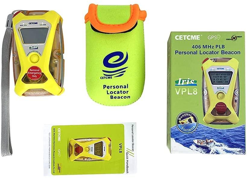 SIVQ Personal Locator Beacon, Buoyant Flottant Avalanche Transceiver Beacon with GPS for Hiking, Boating and All Outdoor Adventures (Model PLB 429) Iris PVL8