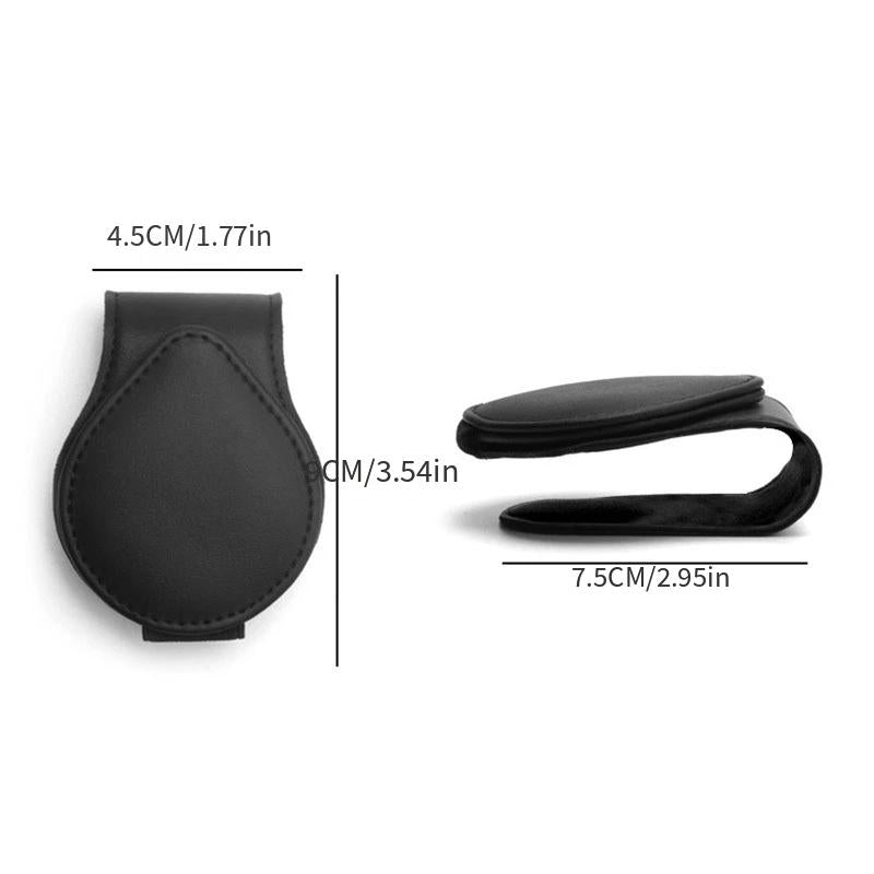Faux Leather Visor Glasses Clamp Car Accessories