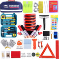 LIANXIN Roadside Assistance Emergency Kit - Car Emergency Kit with Jumper Cables (Upgraded) Emergency Roadside Kit for Car 142 Pieces Car Safety Kits,Tow Strap,Tool Kit,Reflective Warning Triangle