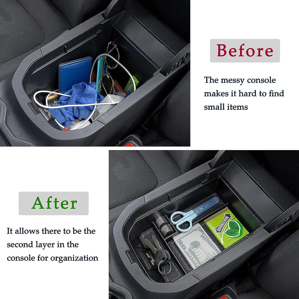 JDMCAR Center Console Tray Organizer Compatible with Toyota RAV4 Accessories 2023 2023 2023 2023 2023 and 2021-2023 RAV4 Prime, Armrest Insert Container ABS Material Secondary Storage Box