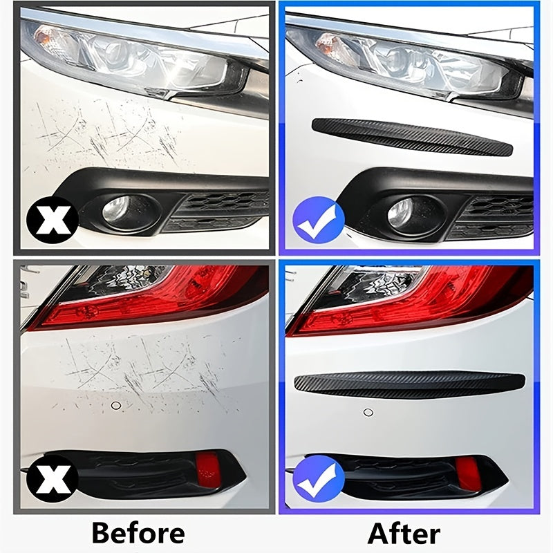 2PCS Universal Anti-Collision Protector, Rubber Car Front And Rear Corner Bumper Guard Lip Anti-Scratch Strips Sticker Car Product Accessories