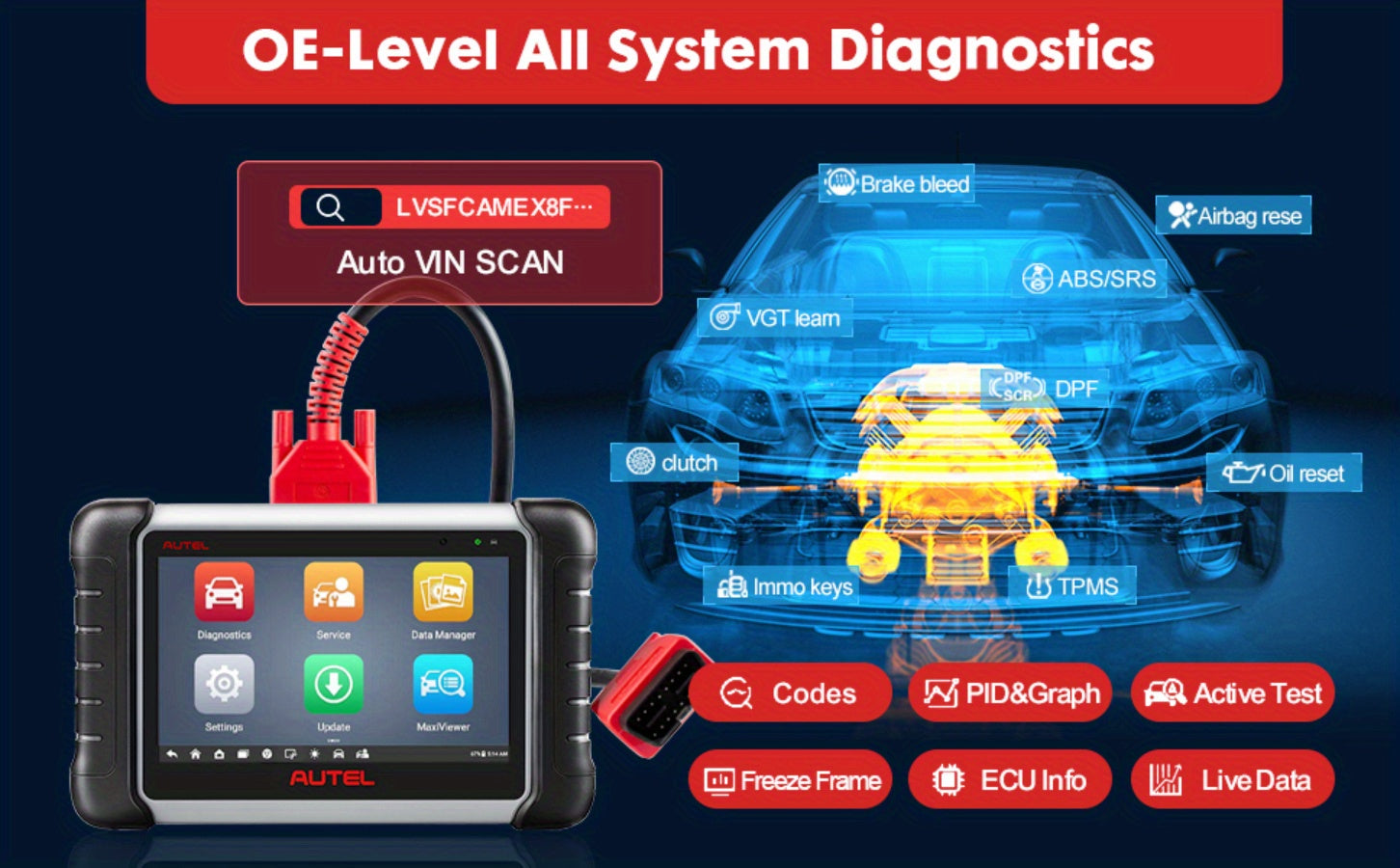Autel MaxiCOM MK808Z: Android 11 Scan Tool With 28+ Services &amp; 2023 Upgrades - All System Diagnostics!