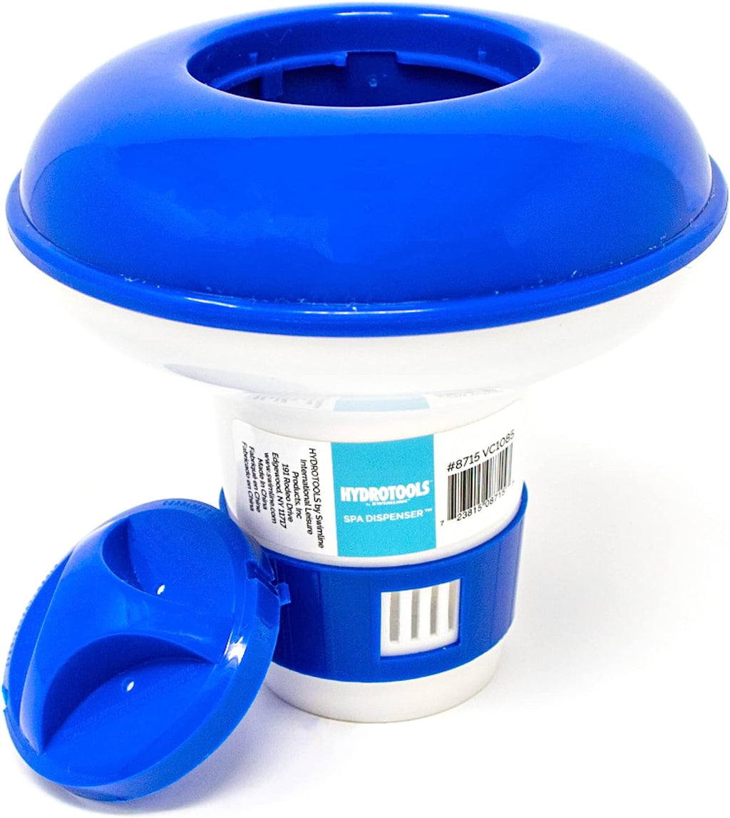 HYDROTOOLS BY SWIMLINE 8715 Mini Chemical Dispenser For Spas and Personal Pools| Compatible With Bromine &amp; Chlorine Supports 1’’ Tablets | Adjustable Control Ring For Customizable Flow Rate