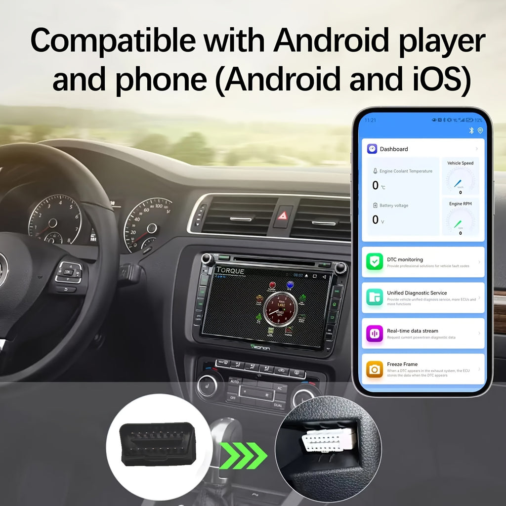 Unlock Your Car's Hidden Potential: OBD2 Diagnostic Scanner With Bluetooth Scan Tool Adapter