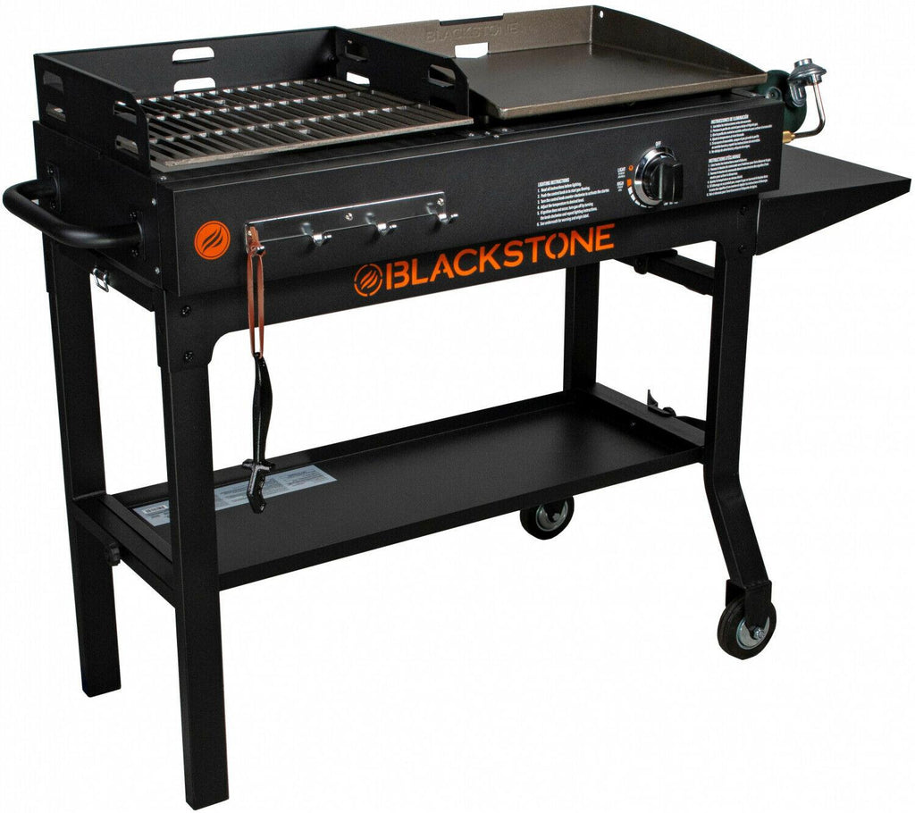 Griddle and Charcoal Grill Combo Flat Top Gas Hibachi Station BBQ NEW