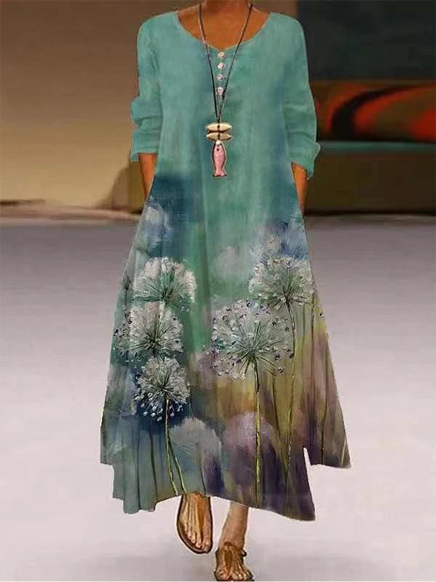 Variety Of Multi-Color Printing Irregular Dress