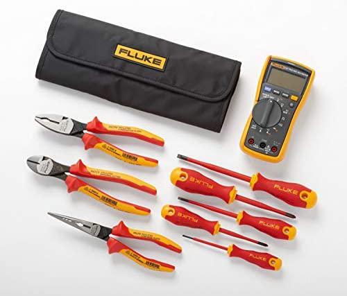 WEI-LUONG Tools 117 Electrician's Multimeter + Hand Tools Starter Kit (5 Insulated Screwdrivers and 3 Insulated Pliers) Plierss