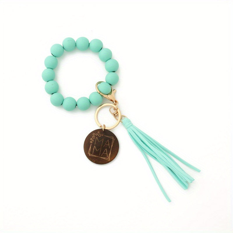 Leopard Wood Beads Hand Beads Spot Wood Beads Bracelet Hand Tassel Bracelet Car Key Chain