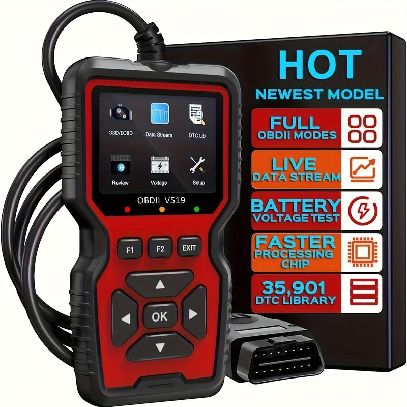 V519 Custom Universal Car OBD II Diagnostic Scanner Car Fault Detector Diagnostic Scanner
