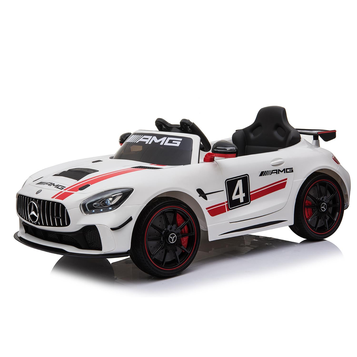 Mercedes Benz AMG GT4 Electric Ride On Car with Remote Control for Kids, 12V Power Battery Official Licensed Kids Car with 2.4G Radio Parental Control Opening Doors
