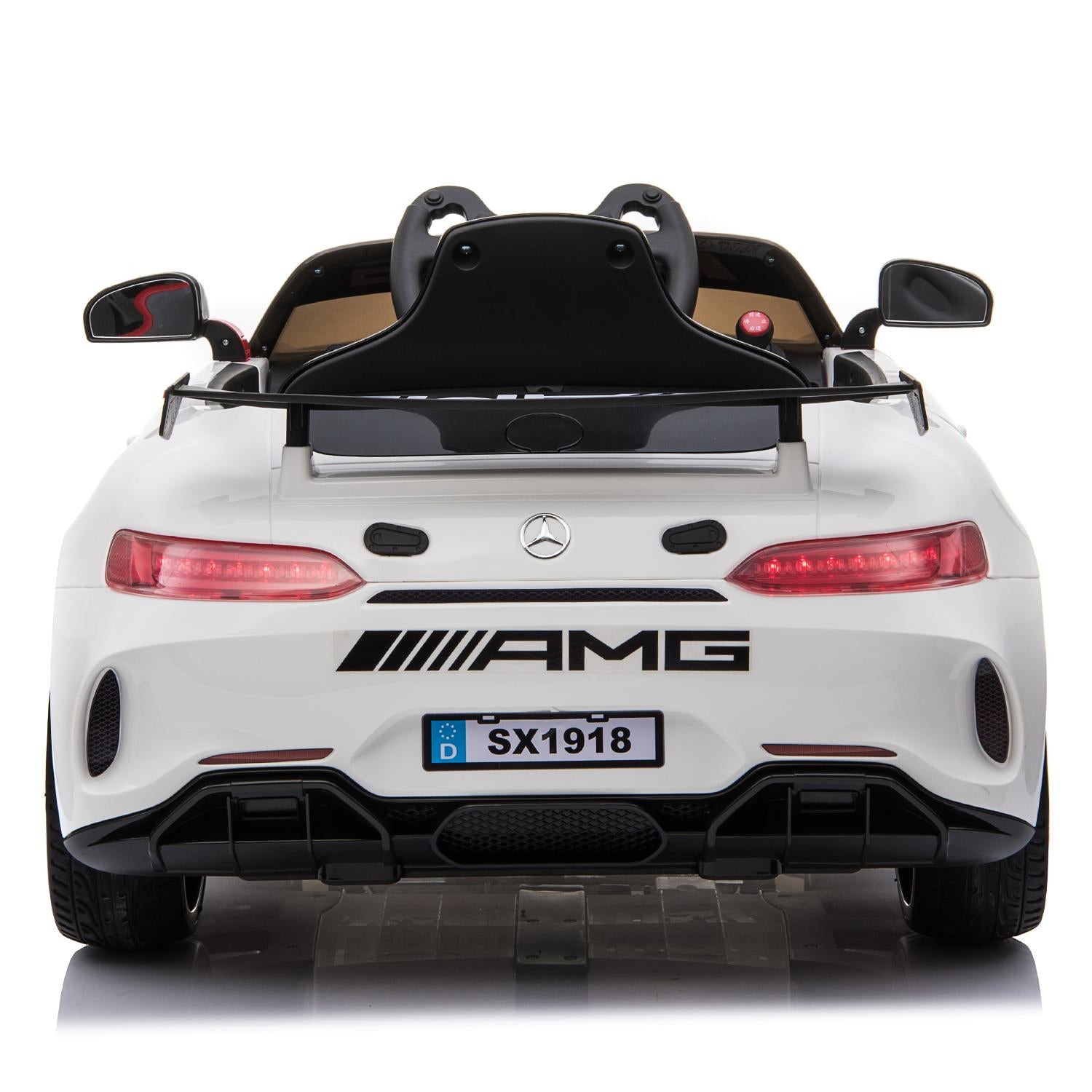 Mercedes Benz AMG GT4 Electric Ride On Car with Remote Control for Kids, 12V Power Battery Official Licensed Kids Car with 2.4G Radio Parental Control Opening Doors