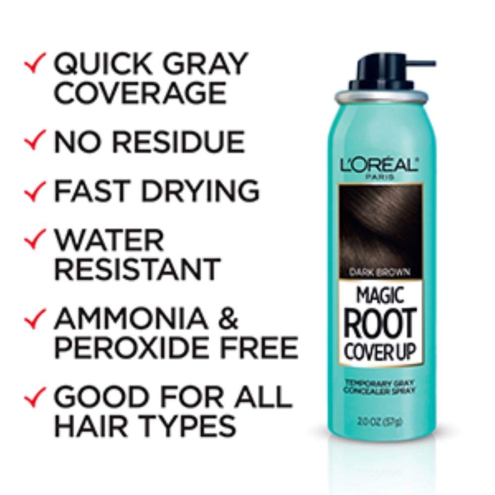 L'Oreal Paris Magic Root Cover Up Gray Concealer Spray Dark Blonde 2 oz.(Packaging May Vary)