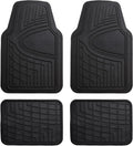 FH Group Automotive Floor Mats - Heavy-Duty Rubber Floor Mats for Cars, Universal Fit Full Set, Climaproof &amp; Trimmable Floor Mats for Most Sedan, SUV, Truck, Black