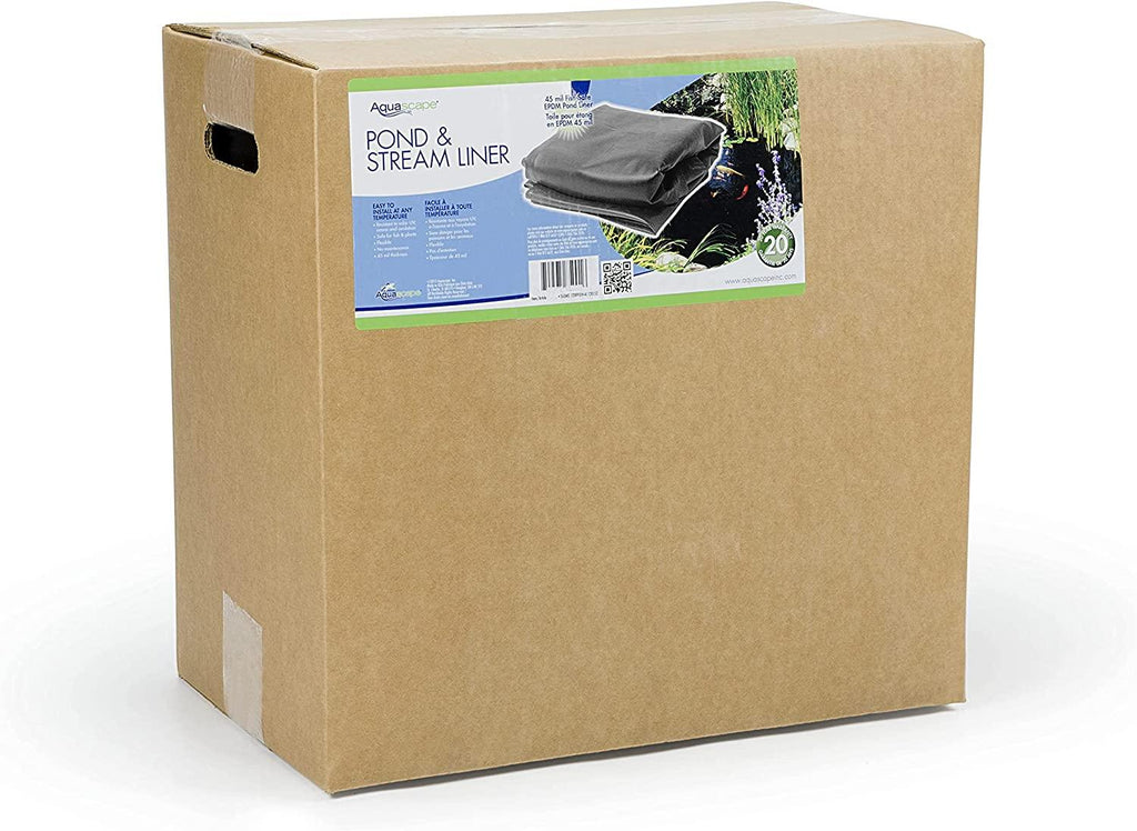 Aquascape PRO Grade 45 MIL EPDM Fish-Safe Pond and Fountain Liner 10 x 8, 80 sq ft, ft ft, Black