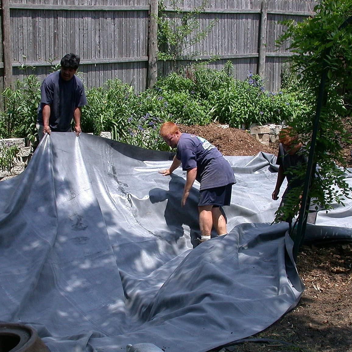 Aquascape PRO Grade 45 MIL EPDM Fish-Safe Pond and Fountain Liner 10 x 8, 80 sq ft, ft ft, Black