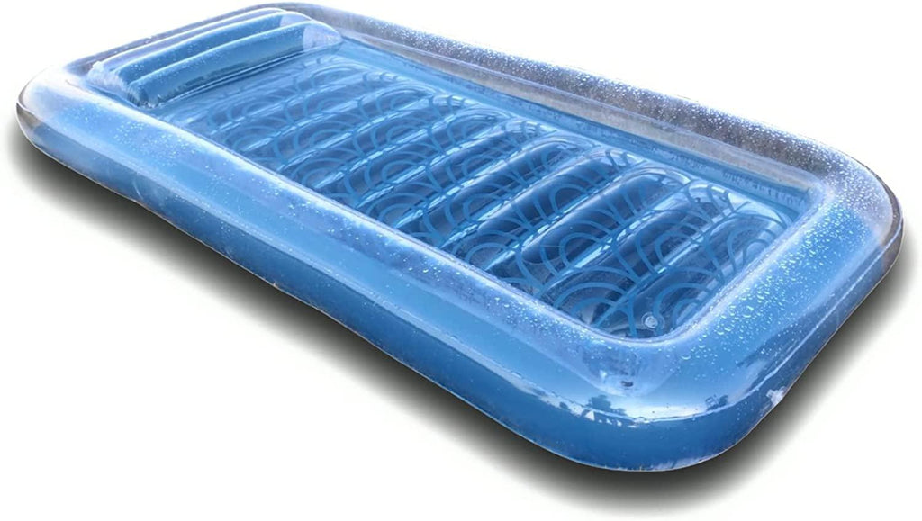 inflatable adult tanning pool i suntan tub – outdoor lounge pool i adult kiddie blow up pool i blowup one person personal pool and float for relaxation and sunbathing l reybed (blue)