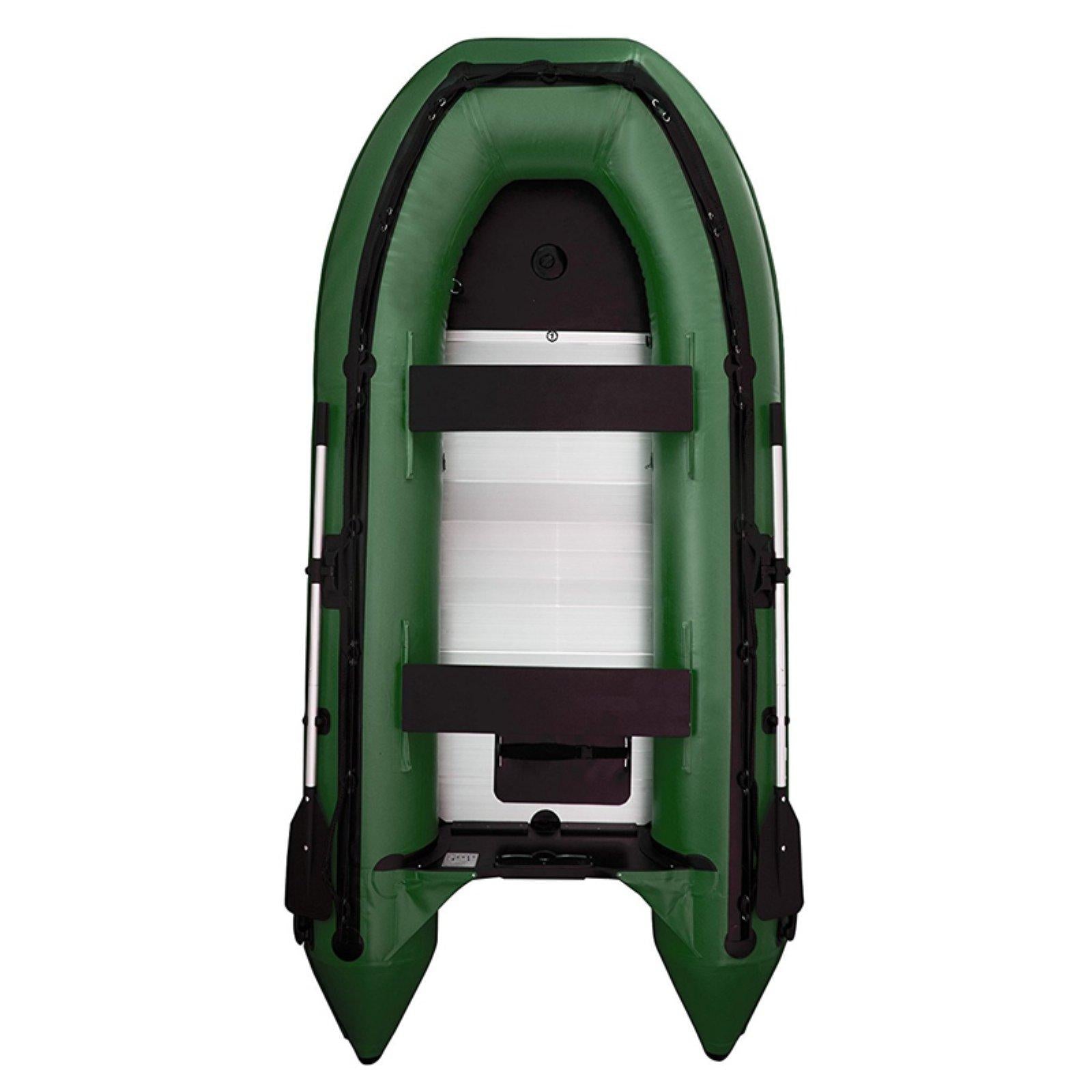 ALEKO Inflatable 4-Person Fishing Boat - Aluminum Floor - 10.5 Feet - Green