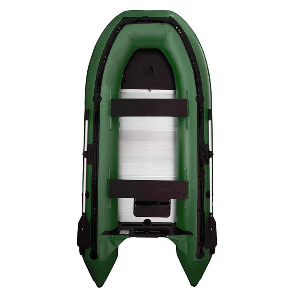 ALEKO Inflatable 4-Person Fishing Boat - Aluminum Floor - 10.5 Feet - Green
