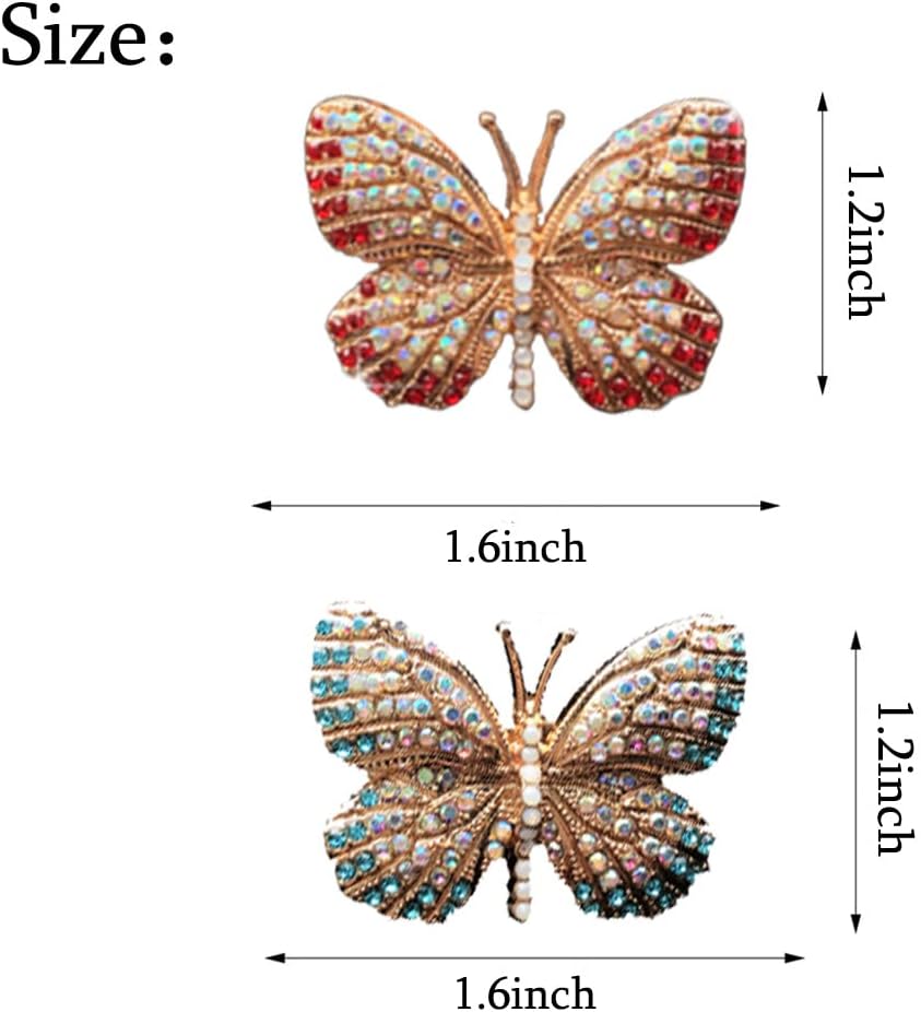 ZOSTLAND Rhinestone Car Decorative Clip,Car Air Fresheners,Metal Car Air Vent Clip,Personalized Automotive Interior Decoration Accessories,Car Decor Gift for women,Girl,man (2pcs Butterfly)