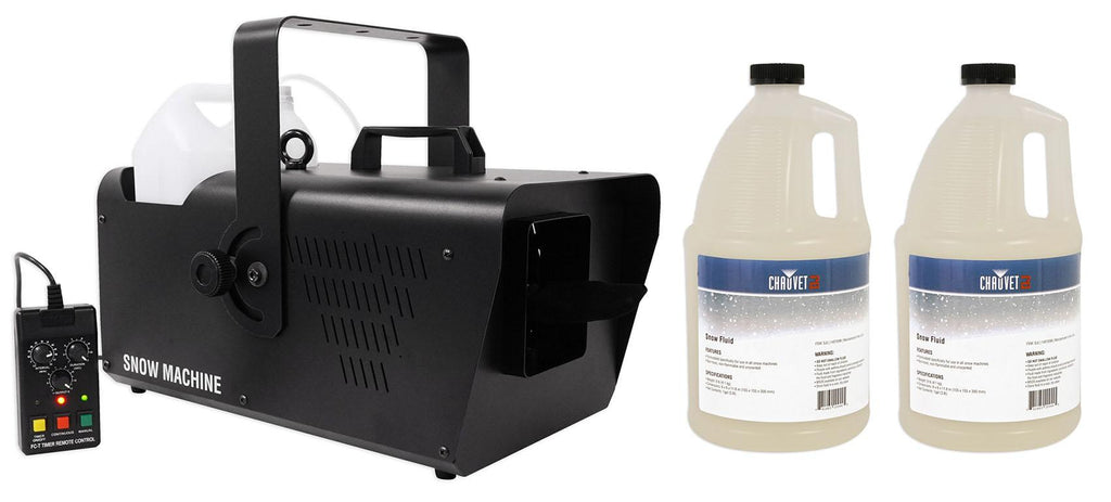Chauvet DJ SM 250 DMX Snow Machine w/ Wired timer Remote SM250+(2) Gallons Fluid