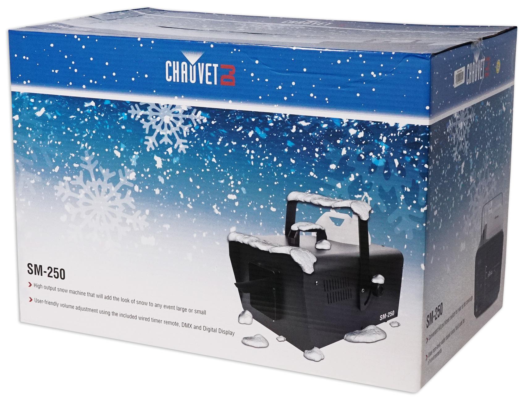 Chauvet DJ SM 250 DMX Snow Machine w/ Wired timer Remote SM250+(2) Gallons Fluid