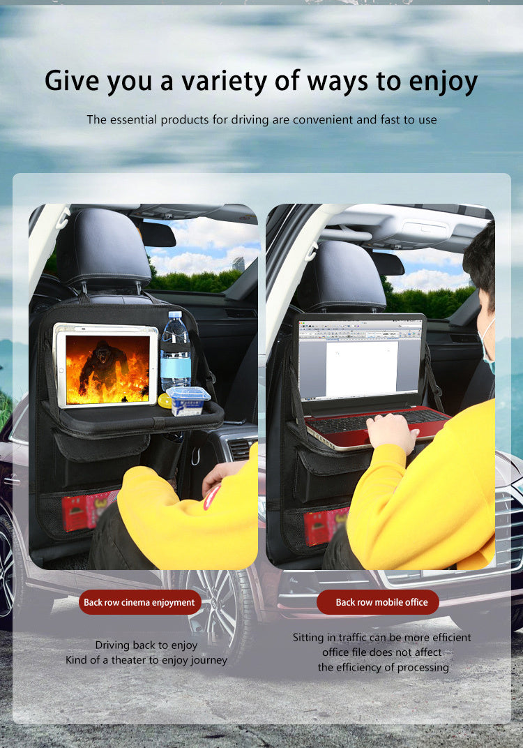 1pc Car Back Seat Organizer, StoraPockets Kick Mats Car Back Seat Protectors Tissue Box Cup Holder Laptop Table Car Eating Tray For ParOnly