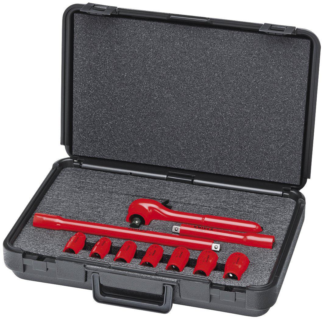 KNIPEX Tools - 98 99 11 S3 Insulated Socket Wrench Set, 10 pc. (989911S3)