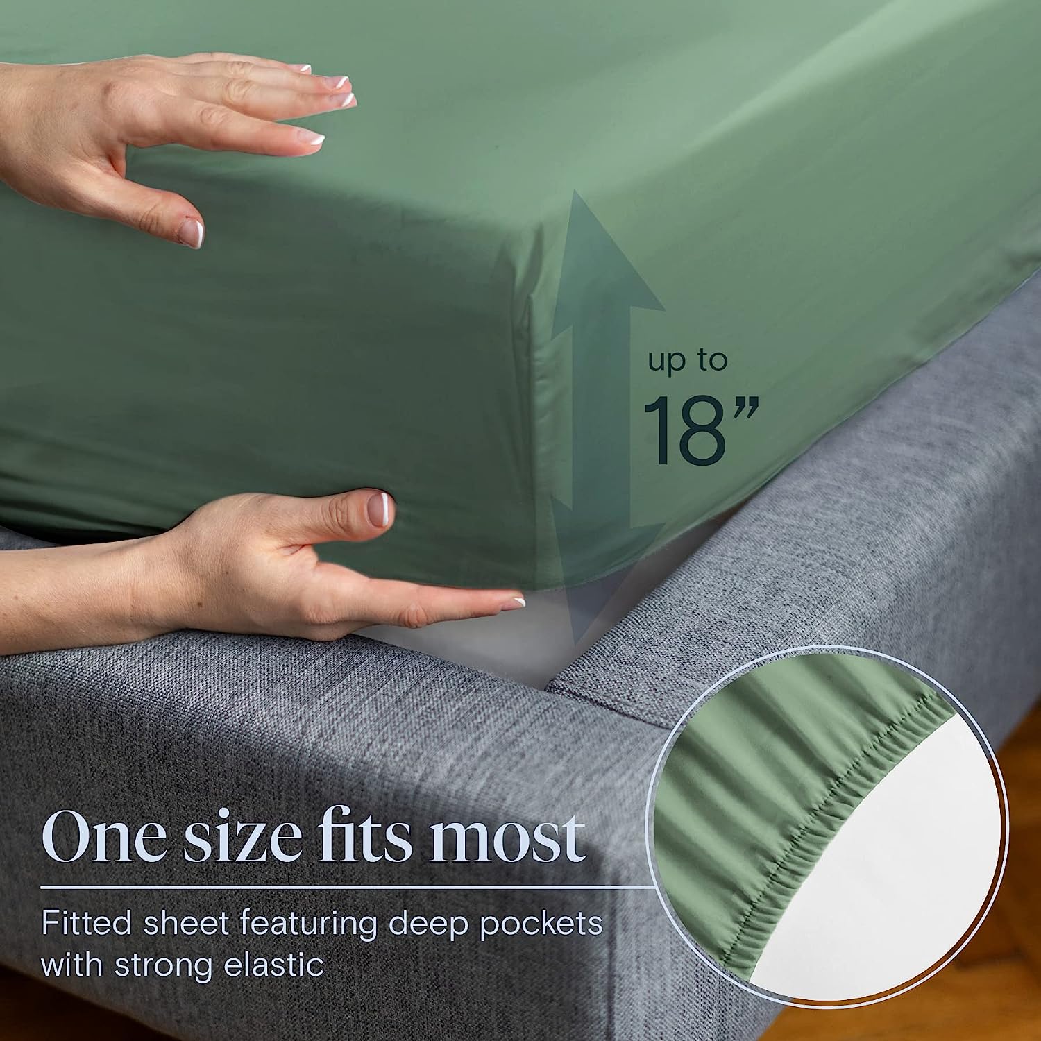 LuxClub Twin Sheets Set - Soft Twin Bed Sheets for Boys and Girls, 4 PC Deep Pockets 18" Eco Friendly Wrinkle Free Kids Fitted Sheets Machine Washable Hotel Bedding Silky Soft- Tree Moss Green Twin