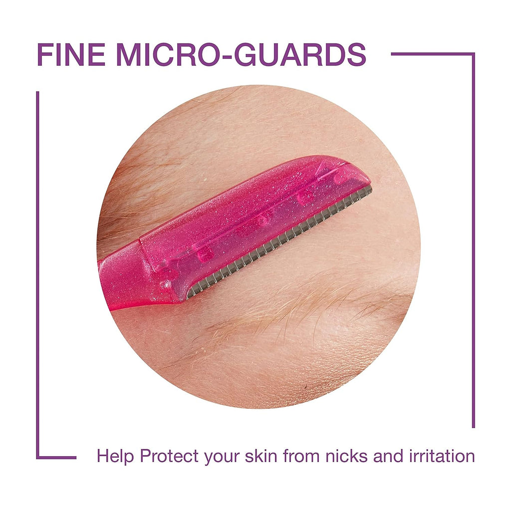 Schick Hydro Silk Touch-Up Exfoliating Dermaplaning Tool, Face &amp; Eyebrow Razor with Precision Cover- 3 Count | Dermaplaning Razor For Women