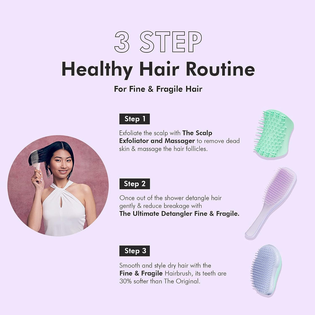Tangle Teezer The Fine and Fragile Ultimate Detangling Brush, Dry and Wet Hair Brush Detangler for Color-Treated, Fine and Fragile Hair, Hypnotic Heather