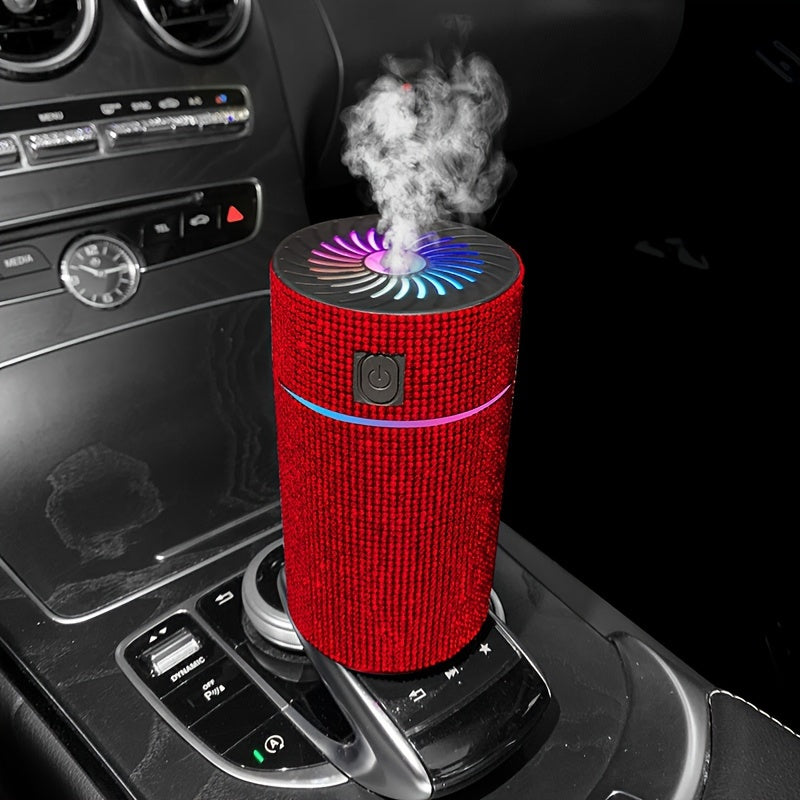 Luxury Rhinestone Car Diffuser Humidifier With LED Light Auto Air Purifier Aromatherapy Diffuser Air Freshener Car Accessories