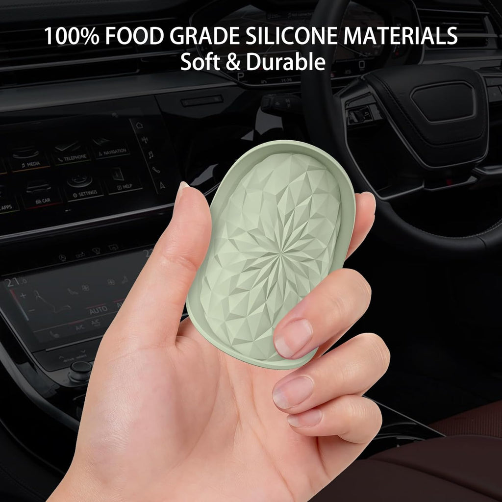 Car Cup Coaster [4 Pack] ME.FAN Silicone Car Coasters/Cup Mats - 2.75In Universal Non-Slip Recessed Car Interior Accessories - Car Cup Holder Insert Coasters Desert Sage