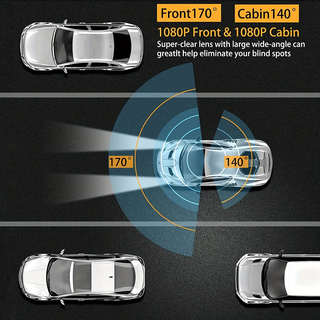 Dual Lens Dash Cam: Get Crisp 1080P Video Recording Day &amp; Night - 3.16 Wide Angle View!