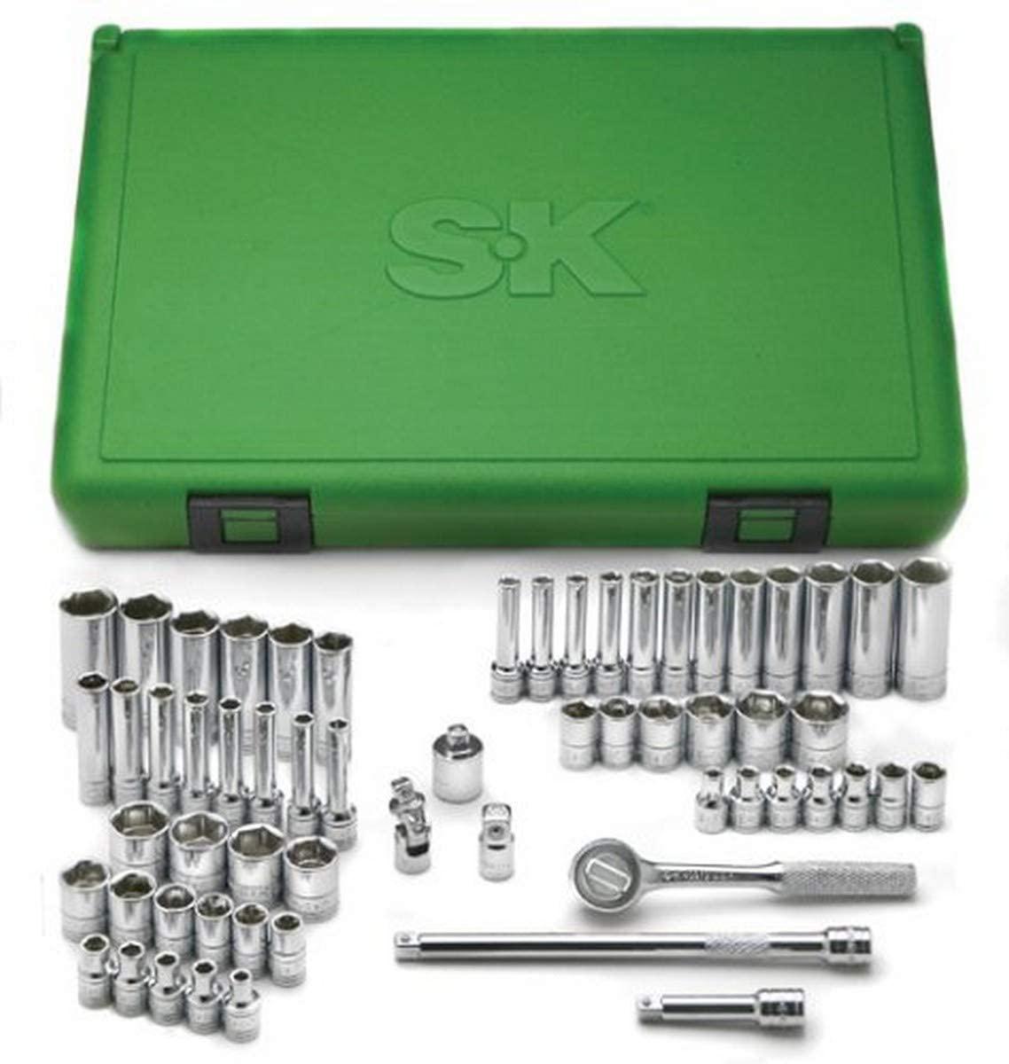 SK 91860 1/4-inch Drive Socket Super Set – 60 Piece Metric Assortments, Durable, Corrosion Resistant Impact Units. Standard Deep Sockets Set