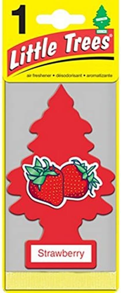 LITTLE TREES Car Air Freshener | Hanging Paper Tree for Home or Car | Strawberry | 6 Pack