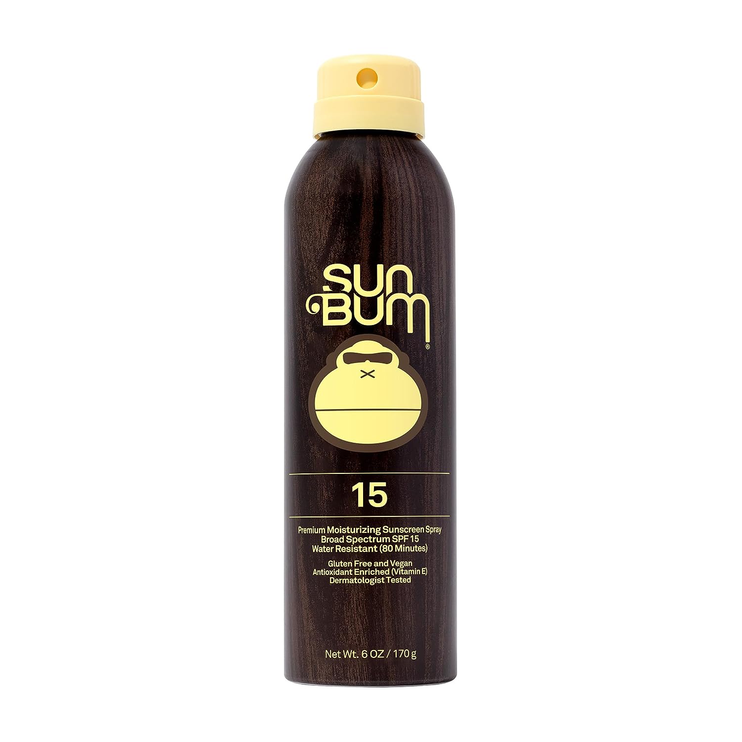Sun Bum Original SPF 15 Sunscreen Spray |Vegan and Hawaii 104 Reef Act Compliant (Octinoxate &amp; Oxybenzone Free) Broad Spectrum Moisturizing UVA/UVB Sunscreen with Vitamin E | 6 oz