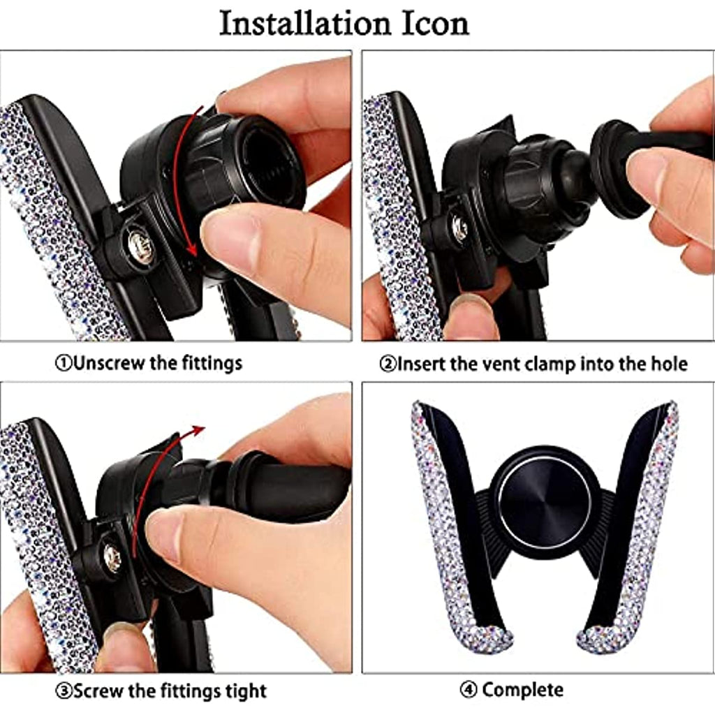 Glitter Car Phone Holder: 360° Adjustable Auto Car Stand For Women &amp; Girls - Perfect Gift For Your Loved One!