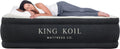 King Koil Luxury Air Mattress Queen with Built-in Pump for Home, 20” Queen Size Inflatable Airbed Luxury Double High Adjustable Blow Up Mattress, Durable - Portable and Waterproof, Black