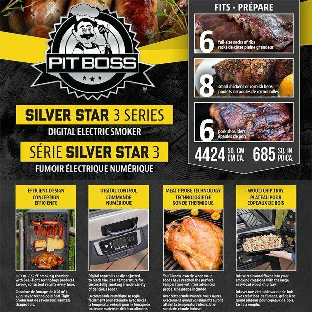 Silver Star 3 Series Digital Electric Vertical Smoker 100 to 400 F New