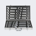 YUQIYU Fixed Double Head Ratchet Wrench 6-32/8-19mm 72 Gear Combination Spanner Set 12/22pcs set Universal Wrench Kit with Aluminum Box (Color : 22PCS)