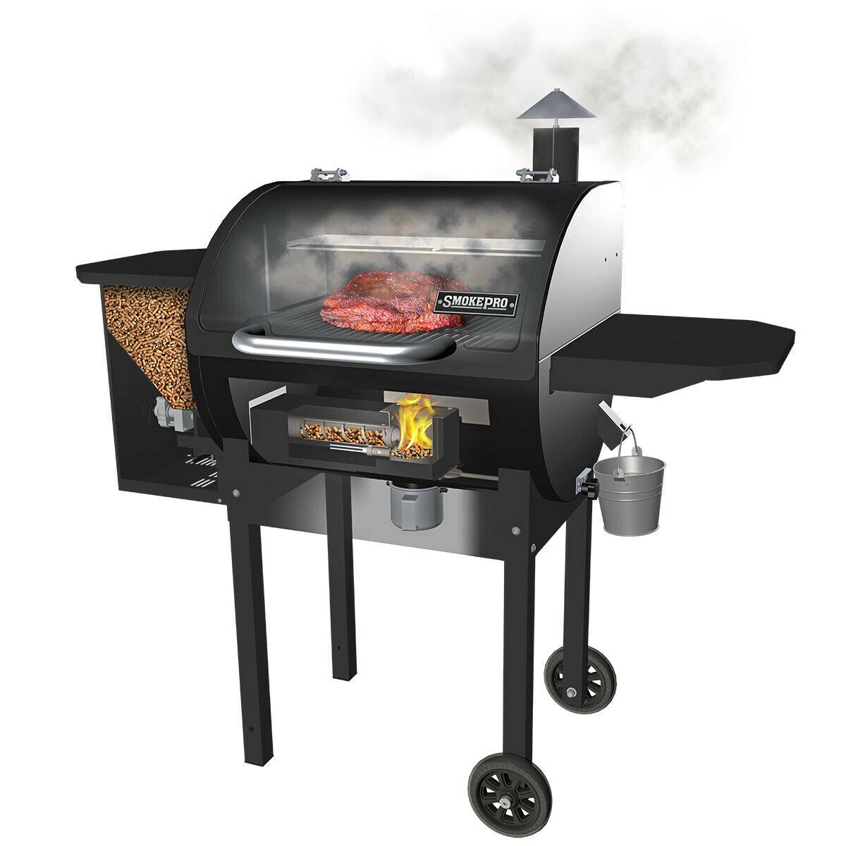 Pellet Grill Smoker Outdoor CooStation BBQ Warming Rack Auto Start Ignition