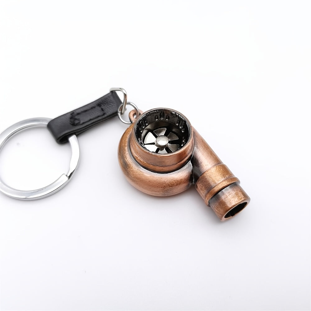 Real Whistle Sound Turbo Keychain Sleeve Bearing Spinning Turbo Key Chian Auto Part Turbine Turbocharger Key Ring Key Holder Accessoies
