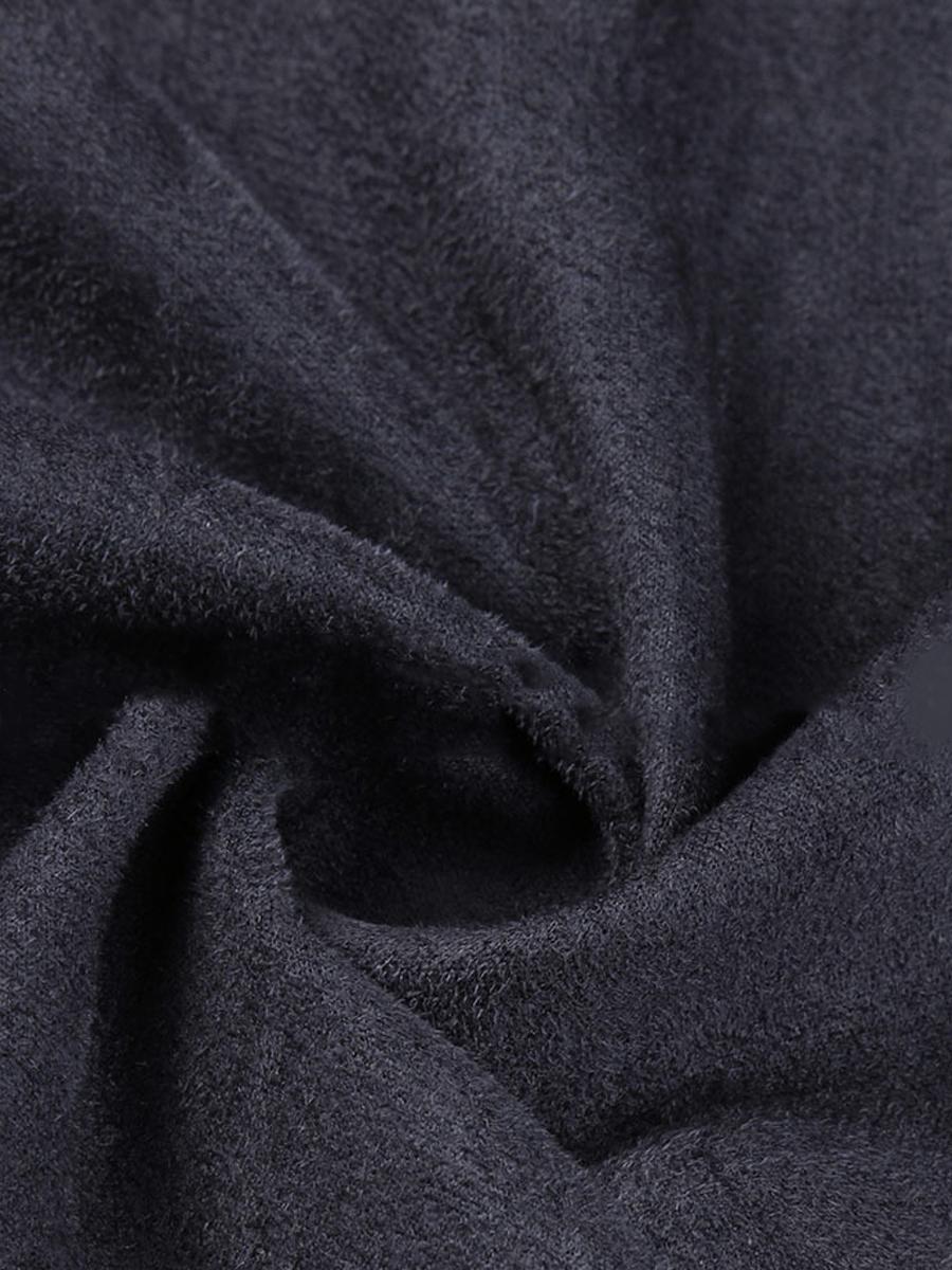 Lapel Solid Color Deerskin Casual Jacket