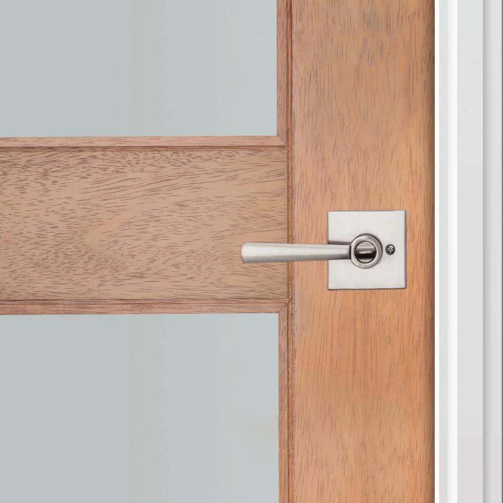 PrestiSpyglass Satin Nickel Keyed Universal Entry Door Lever Featuring SmartKey Security