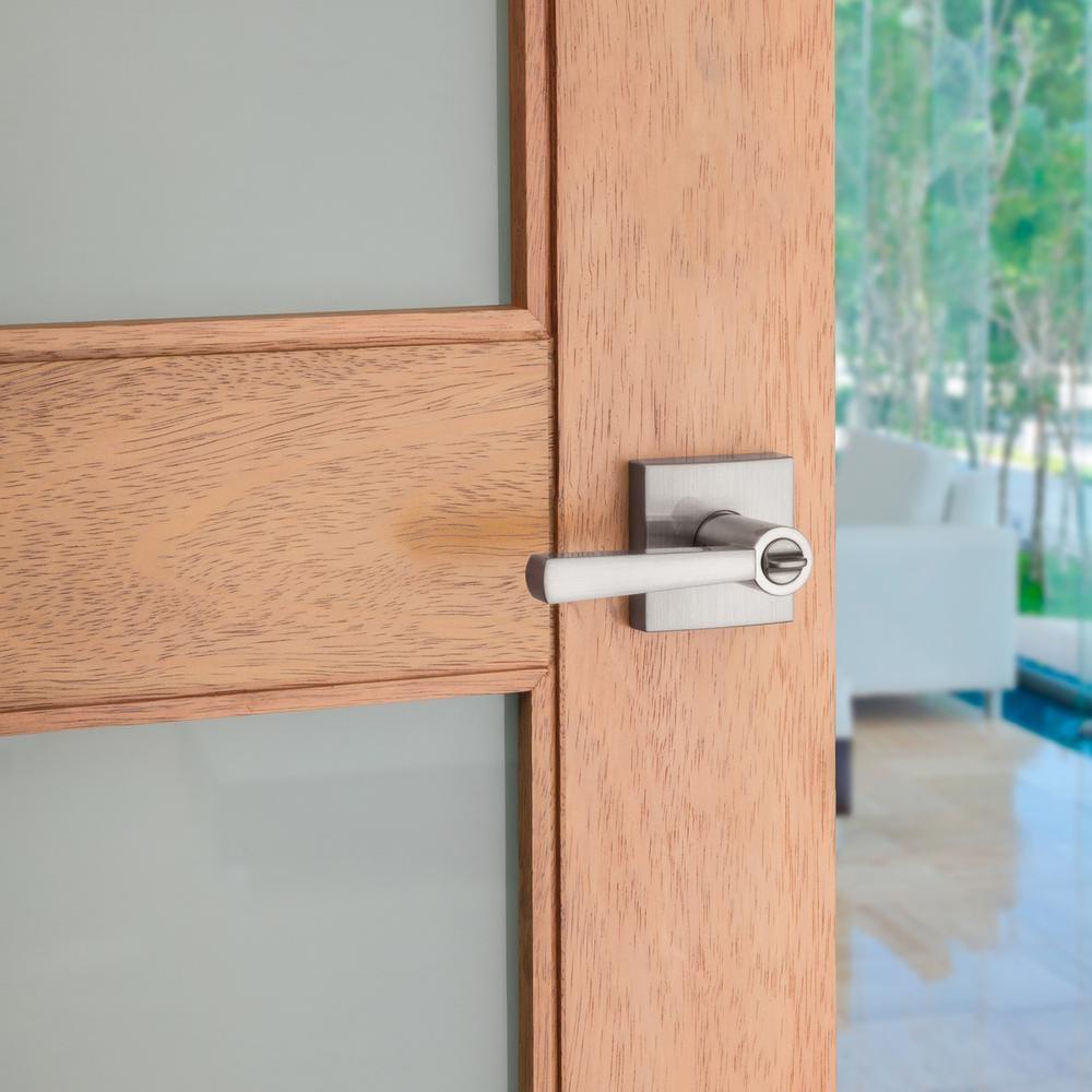 PrestiSpyglass Satin Nickel Keyed Universal Entry Door Lever Featuring SmartKey Security