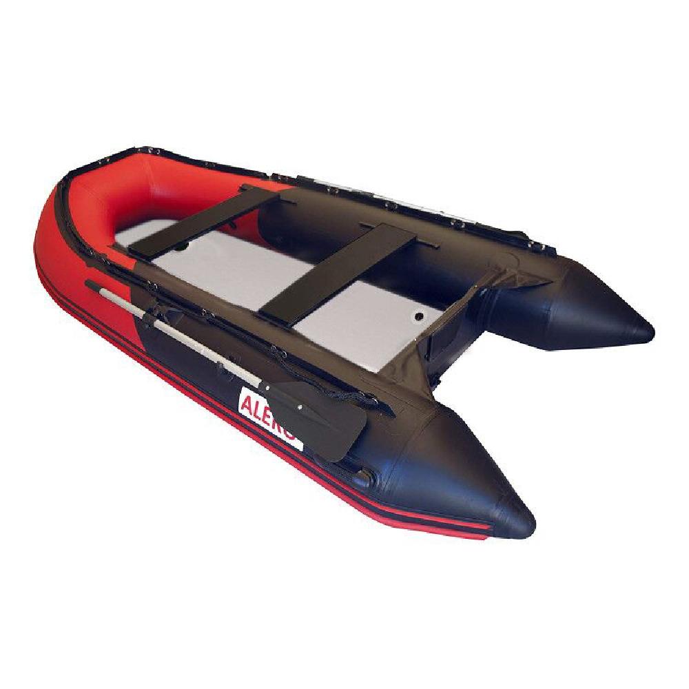ALEKO Inflatable Boat with Air Deck Floor - 10.5 Ft - Black and Red