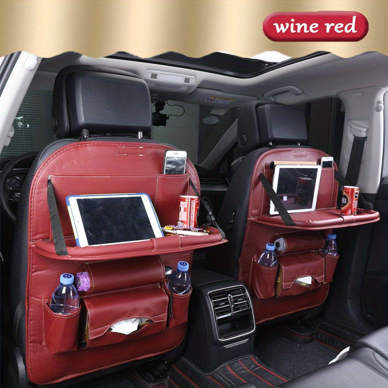 1pc Car Back Seat Organizers, StoraPockets Kick Mats Car Back Seat Protectors Tissue Boxcup Holder Laptop Table Car Eating Tray For ParOnly